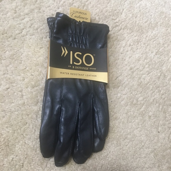 NWT ISO Leather Gloves Cashmere Lining Warm Medium - Picture 5 of 9